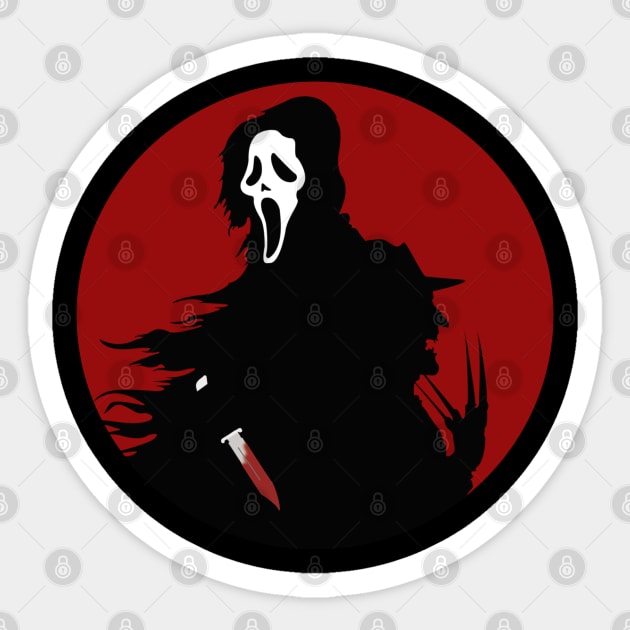 Wes Craven Icons - Ghostface & Freddy - Red Sticker by JorisLAQ